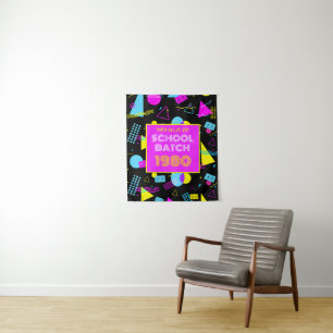 Tapete De Parede Estilo de anos 80 da Escola de Reunião de Classe