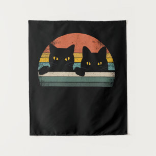 Tapete De Parede Estilo de Retrorização de Gato Preto - Presente de