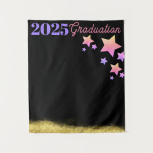 Tapete De Parede Estrelas Arco-íris Fundo de Formatura Dourado
