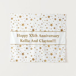 Tapete De Parede Estrelas Brancas/Douradas Personalizadas com Anive