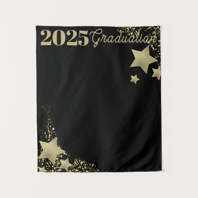 Tapete De Parede Estrelas Douradas Fundo de Graduação (Frente)