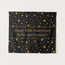 Estrelas Pretas/Douradas Personalizadas com Aniver