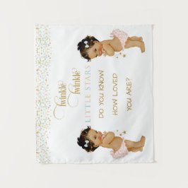 Tapete De Parede Estrelinha Estrela Bebê Gêmeas Étnico