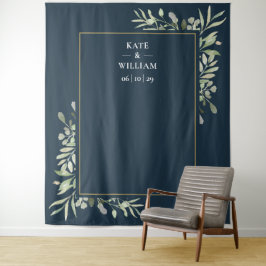 Tapete De Parede Estúdio de Foto Casamento Azul Marinho Verde