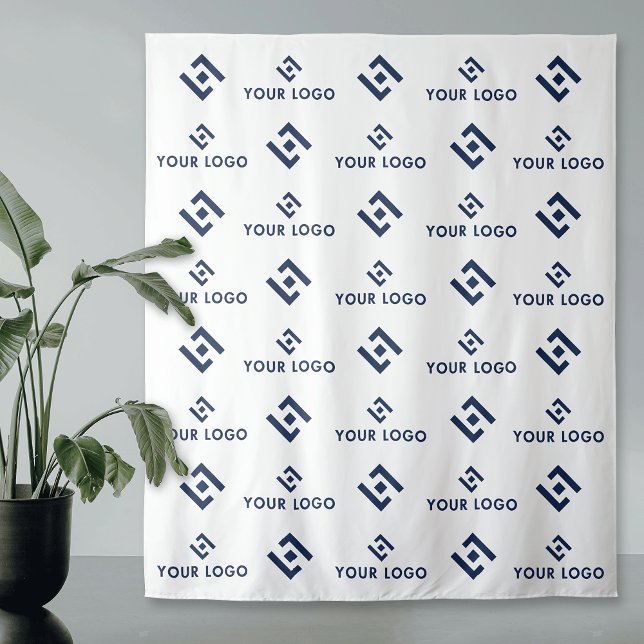 Tapete De Parede Etapa de evento comercial e faixa de backdrop do l (Modern step and repeat logo backdrop tapestry with space for logo and monogram or two logos)