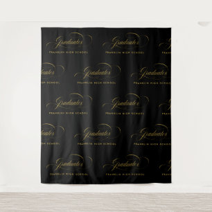 Tapete De Parede Etapa de Script Preto e Dourado e Graduação Repeti