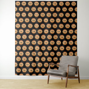 Tapete De Parede Etapa do logotipo preto e Dourado pequeno e repita