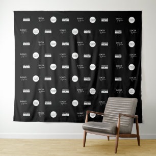 Tapete De Parede Etapa personalizada e repita 3 logotipos brancos d