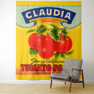 Tapete De Parede Etiqueta de pasta de tomate Claudia 1930