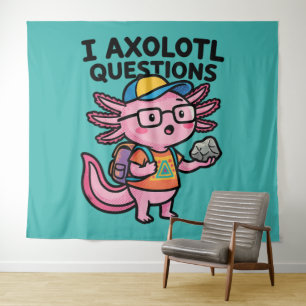 Tapete De Parede Eu, aluno da Axolotl Questions, seguro uma rocha c