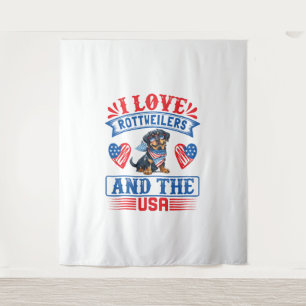 Tapete De Parede Eu amo Rottweilers e os EUA