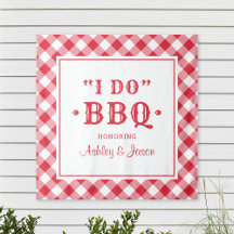 Eu Faço CHURRASCO Red Gingham Personalizado Monogr