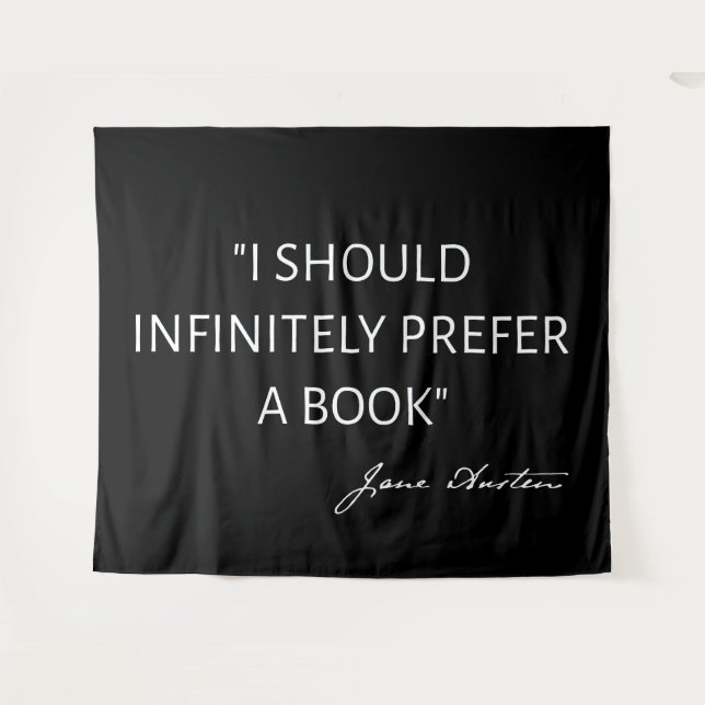 Tapete De Parede Eu Preferiria Infinitamente Um Livro I - Jane Aust (Frente (Horizontal))