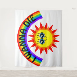 Tapete De Parede Eu Quero Morrer - Sol Sorridente Arco-íris