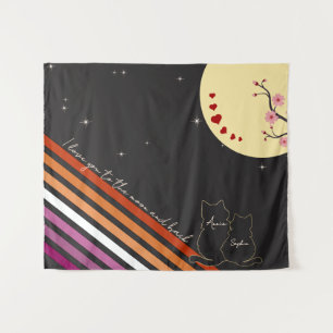Tapete De Parede Eu Te Amo Até a Lua e de Volta Bandeira Lésbica
