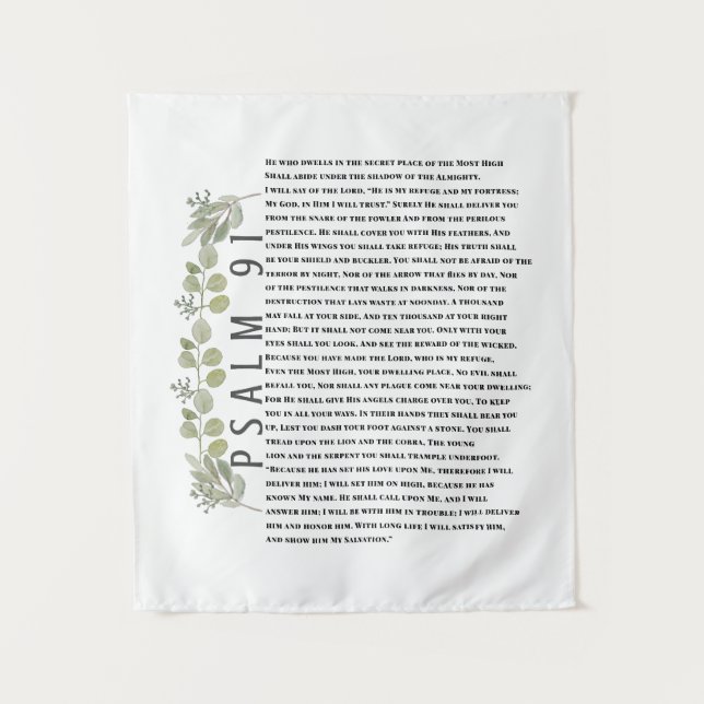Tapete De Parede Eucalyptus Greenery Scripture Art Salm 91 (Frente)