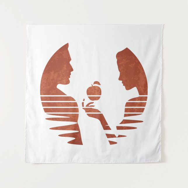 Tapete De Parede Eve Mão Uma Maçã Para Adão, Grunge Versão 3/3 (Frente)