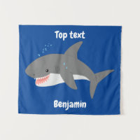 Excelente de desenho animado branco de tubarão fel