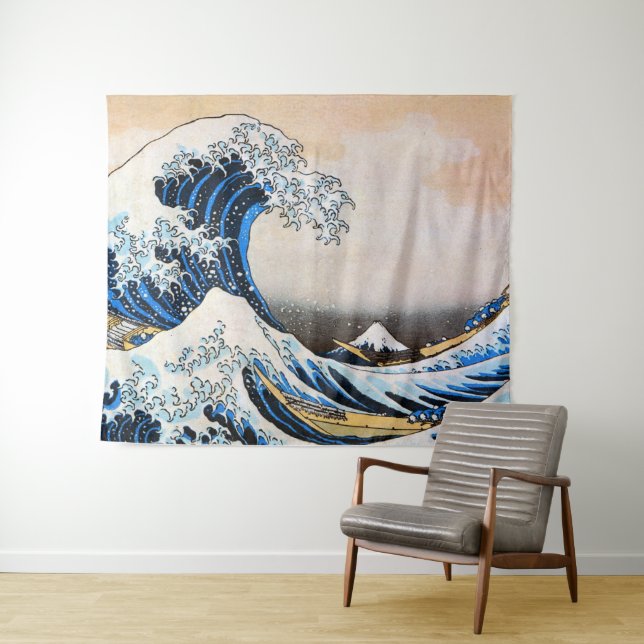 Tapete De Parede Excelente Wave, Hokusai, Ukiyo-e (In Situ (Horizontal))