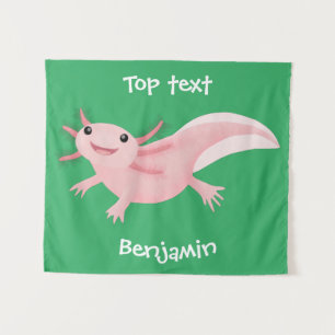 Tapete De Parede Exolotl branco rosa feliz