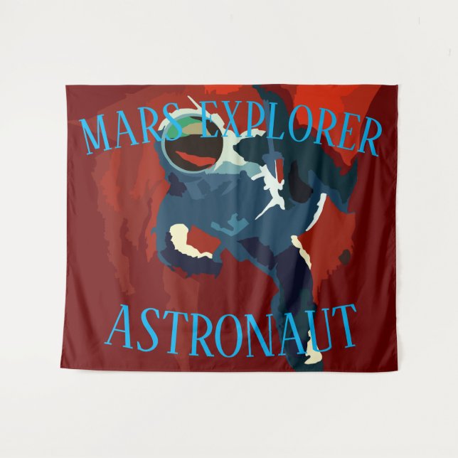 Tapete De Parede Explorador de Marte Astronauta Viagem Espacial 202 (Frente (Horizontal))