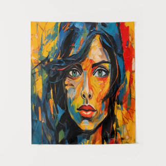 Tapete De Parede Expressionista Vibrante Retrato Abstrato Arte Negr