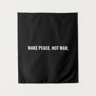 Tapete De Parede Faça a paz não guerrear texto branco negro minimal