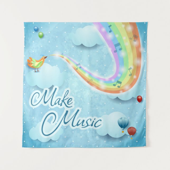 Tapete De Parede Faça música, arte digital (Frente)