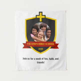 Tapete De Parede Faith Banner Escudo Cristão com Cruz VBS 2026
