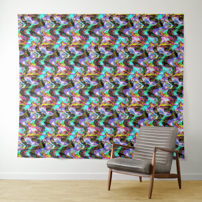 Tapete De Parede Faixa de Glitch Vaporwave (In Situ (Horizontal))