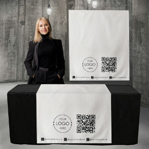 Tapete De Parede Faixa de mesa personalizada Banner Linho Código QR
