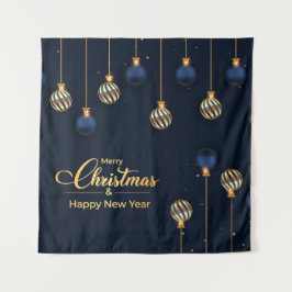 Tapete De Parede Faixa de Natal decoração de azul dourado feriado