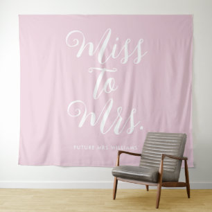 Tapete De Parede Faixa Moderna de Chuveiro de Noiva Pink Miss to Mr