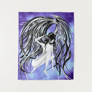 Tapete De Parede Fallen Angel azul monocromático