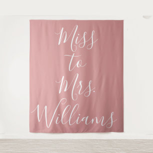 Tapete De Parede Faltar para a Sra Banner Bridal Shower Fundo Rosa