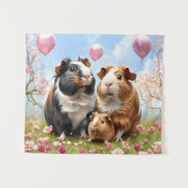 Tapete De Parede Família de Porcos-guineenses