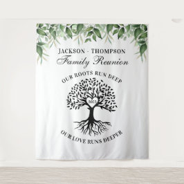 Tapete De Parede Family reunion tree greenery backdrop banner