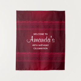 Tapete De Parede Fancy & Elegante Fundo Vermelho Estiloso Aniversár