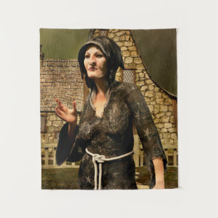 Tapete De Parede Fantasia Bruxa Aldeia Medieval Halloween