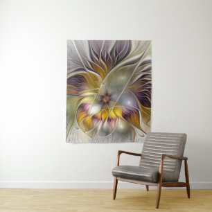Tapete De Parede Fantasia Colorida Flor Moderna Flor Ta
