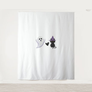 Tapete De Parede Fantasma Adorável do Halloween Duo Amigável e Ca P