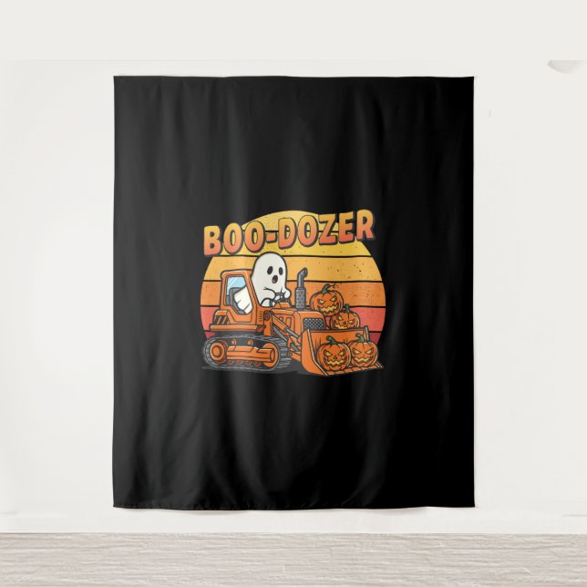 Tapete De Parede Fantasma Boo Dozer Engraçado Halloween (Frente)