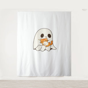 Tapete De Parede Fantasma e gato bonitos, T-Shirt Clássico do Hallo