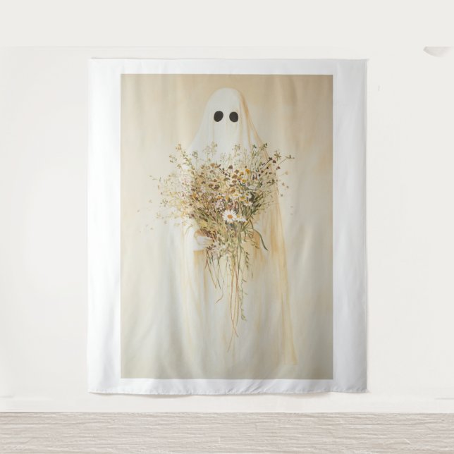 Tapete De Parede Fantasma Whimsical com Flores Selvagens (Frente)