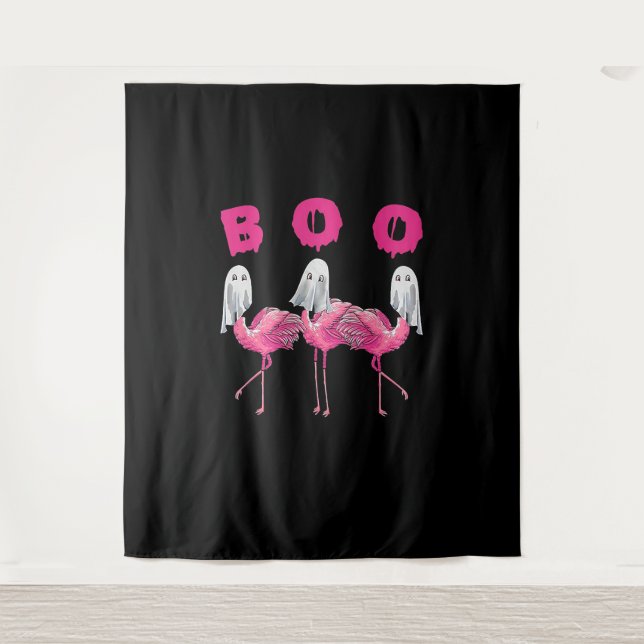 Tapete De Parede Fantasmas Engraçado Flamingo Boo Halloween Present (Frente)