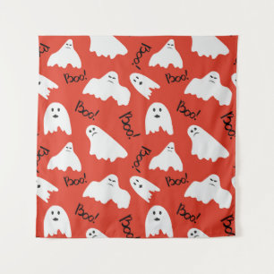Tapete De Parede Fantasmas Vermelhos: Padrão de Vintagem do Hallowe