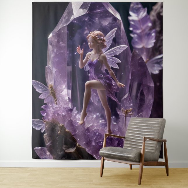 Tapete De Parede Fantasy Garden Jewel Amethyst Fairy Backdrop (In Situ)