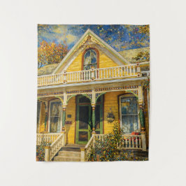 Tapete De Parede Fantasy Yellow Victorian House