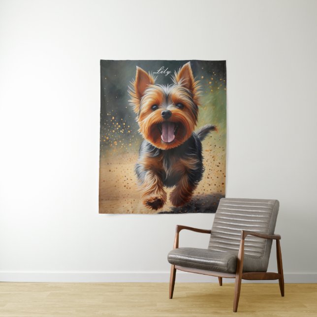 Tapete De Parede Fantasy Yorkshire Terrier Surreal Dog Art (In Situ)