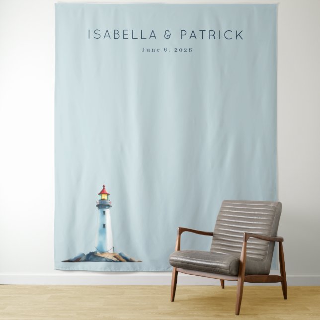 Tapete De Parede Farol Minimalista Azul Calmo (In Situ)